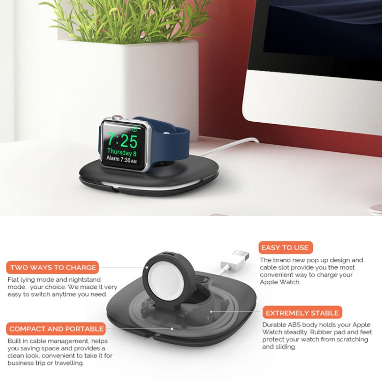 For Apple Watch AhaStyle PT126 Storage Folding Stand Plastic Charging Holder(White)