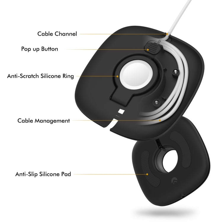 For Apple Watch AhaStyle PT126 Storage Folding Stand Plastic Charging Holder(White)