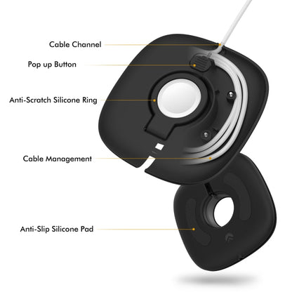 For Apple Watch AhaStyle PT126 Storage Folding Stand Plastic Charging Holder(White)