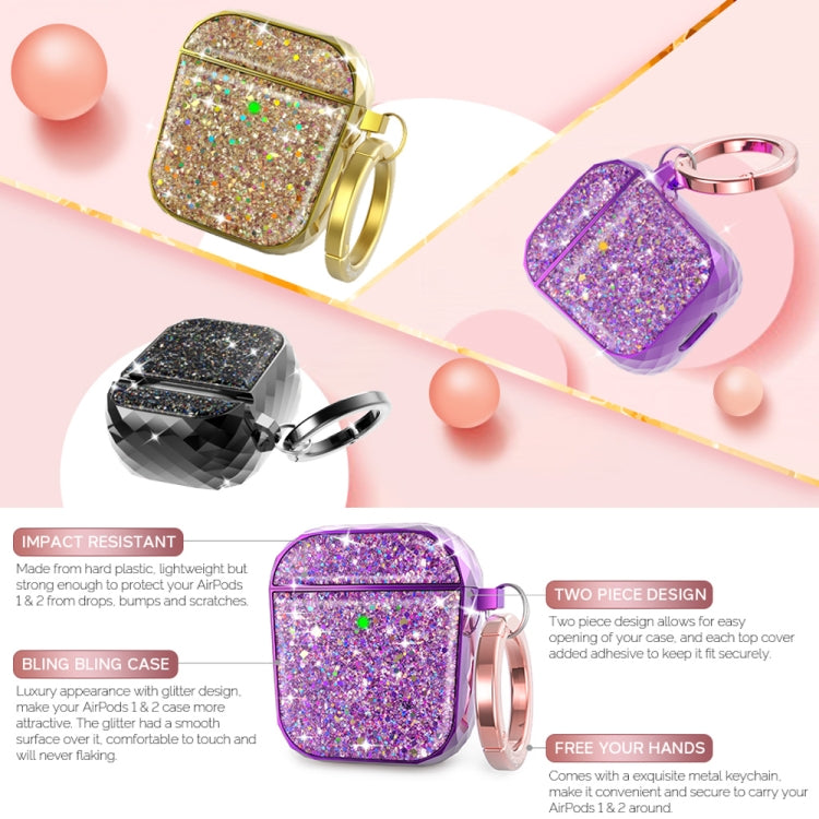 Pour AirPods 1 / 2 Étui de protection plaqué fendu pour écouteurs sans fil AhaStyle PT119 (or)