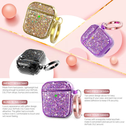 Pour AirPods 1 / 2 Étui de protection plaqué fendu pour écouteurs sans fil AhaStyle PT119 (or)