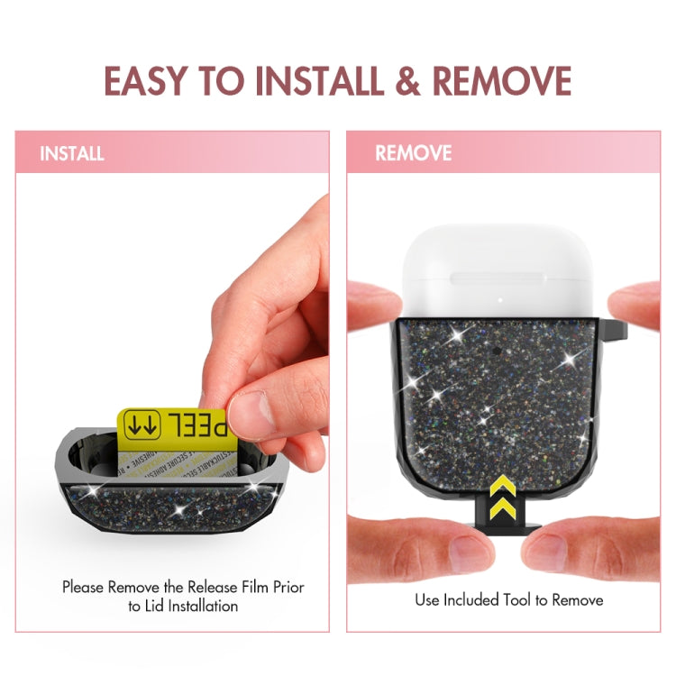 Pour AirPods 1 / 2 Étui de protection plaqué fendu pour écouteurs sans fil AhaStyle PT119 (or)