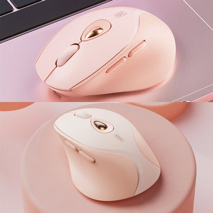 Inphic DR801 2.4G+Bluetooth 5.0/4.0 Wireless Mouse USB Tri-Mode Mute Rechargeable Girls Office Home Gaming Mouse(Pink)