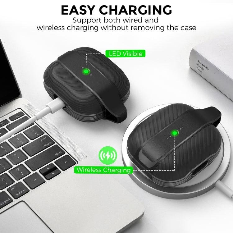 For AirPods 3 AhaStyle PT179 TPU+Silicone Split Protective Case(Black)