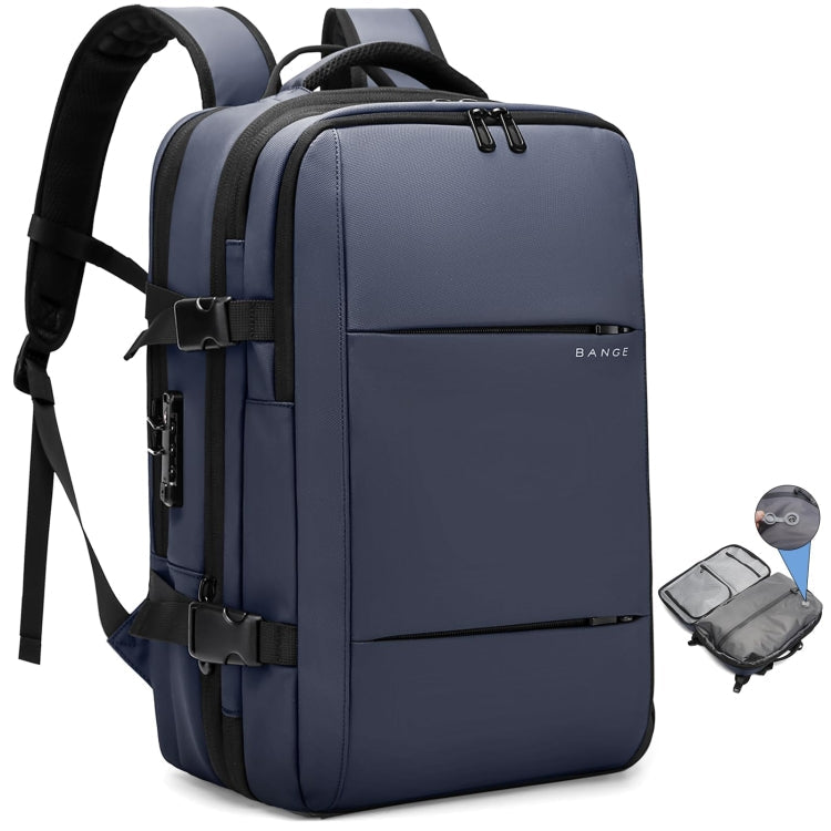 BANGE BG-3028 Sac à bandoulière pour hommes Compression sous vide Grande capacité Extension Sacs à dos de loisirs (Bleu)