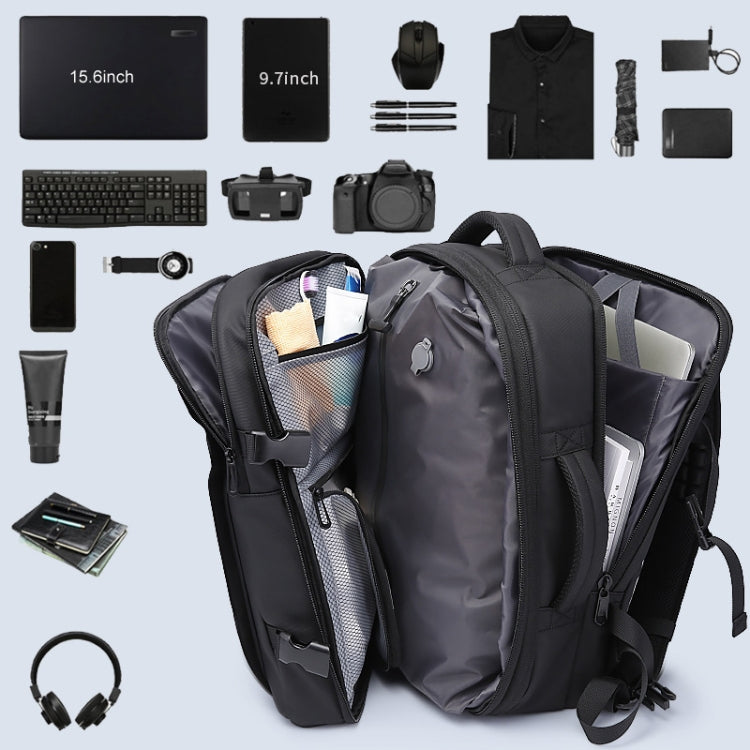 BANGE BG-3028 Sac à bandoulière pour hommes Compression sous vide Grande capacité Extension Sacs à dos de loisirs (Bleu)