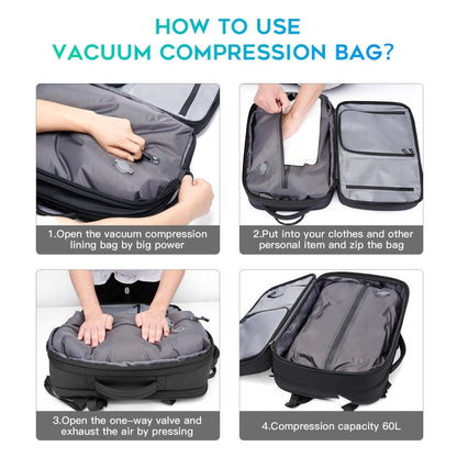 BANGE BG-3028 Men Shoulder Bag Vacuum Compression Large Capacity Expansion Leisure Backpacks(Gray)