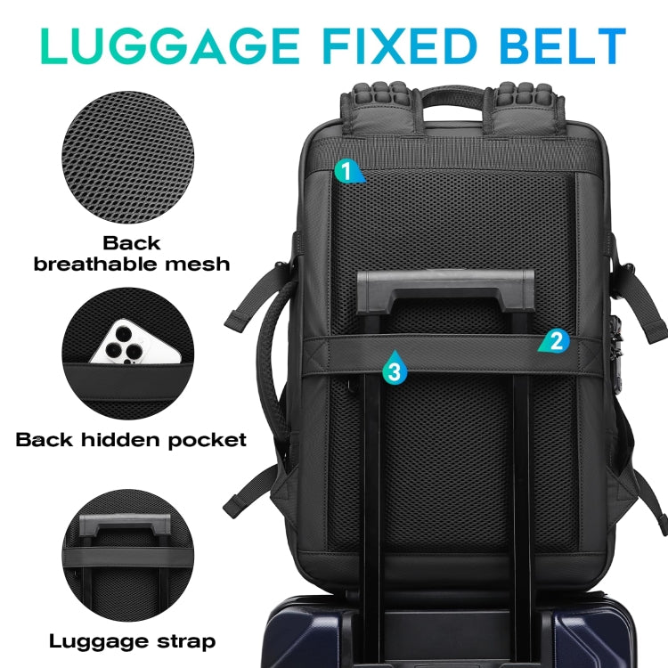 BANGE BG-3028 Sac à bandoulière pour hommes Compression sous vide Grande capacité Extension Sacs à dos de loisirs (Bleu)
