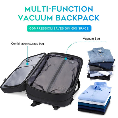 BANGE BG-3028 Sac à bandoulière pour hommes Compression sous vide Grande capacité Extension Sacs à dos de loisirs (Bleu)