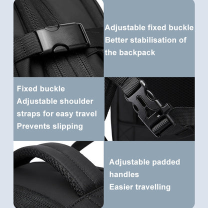 BANGE BG-3028 Sac à bandoulière pour hommes Compression sous vide Grande capacité Extension Sacs à dos de loisirs (Bleu)