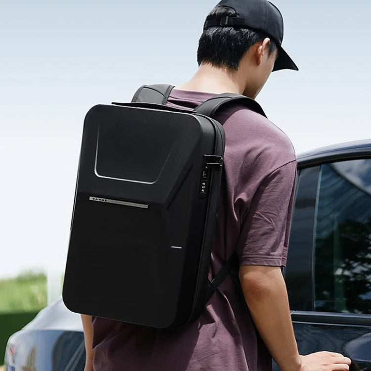 BANGE BG-3005 Hard Shell Men Backpack Laptop Personalised Shoulder Bag(Black)