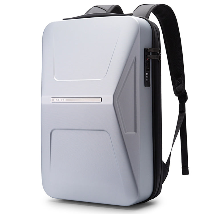 BANGE BG-3005 Hard Shell Men Backpack Laptop Personalised Shoulder Bag(Silver)
