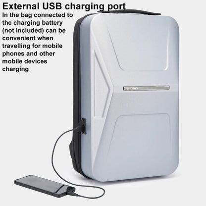 BANGE BG-3005 Hard Shell Men Backpack Laptop Personalised Shoulder Bag(Silver)