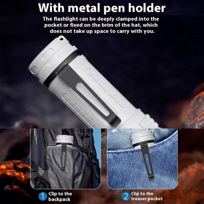 E-SMARTER SD-13 3 Holes Outdoor Portable Torch Metal Pen Clip Light Lightweight Mini Pocket Rechargeable Emergency Flashlight