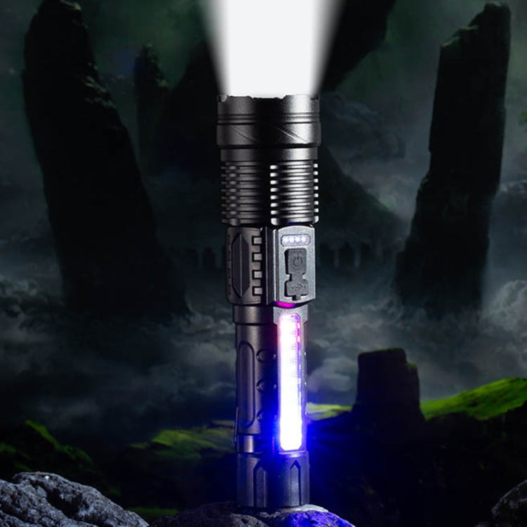 E-SMARTER A76 Telescopic Zoom COB Side Light Strong Light Torch, Style: P50 Bulb