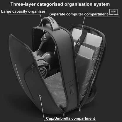 BANGE BG-8013 Men Business Backpack Commuter Laptop Shoulder Bag(Black)