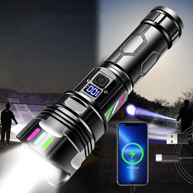 E-SMARTER A08 Flat Port Digital Display Fluorescent Strip Flashlight High Power LED Strong Light Flashlight(Battery Not Included)