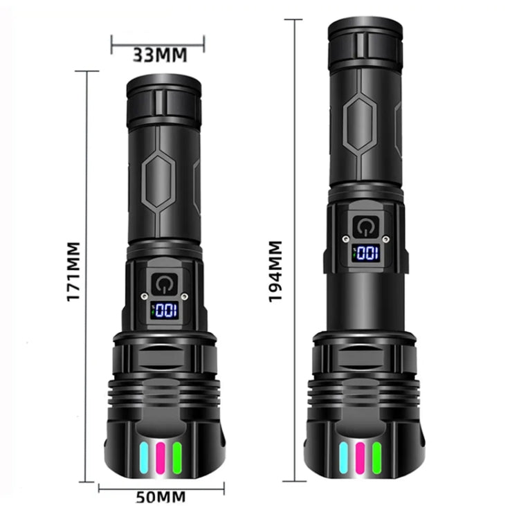 E-SMARTER A08 Flat Port Digital Display Fluorescent Strip Flashlight High Power LED Strong Light Flashlight(Battery Not Included)