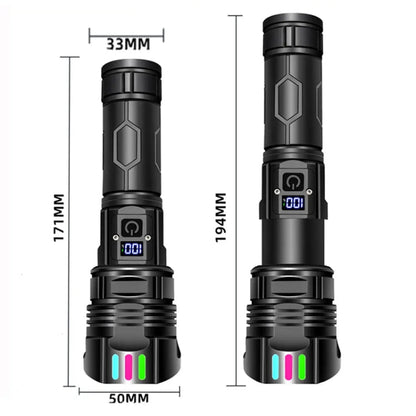 E-SMARTER A08 Flat Port Digital Display Fluorescent Strip Flashlight High Power LED Strong Light Flashlight(Battery Not Included)