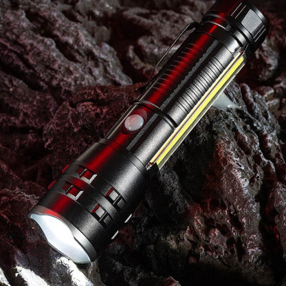 E-SMARTER P27 Pen Clip Strong Light Flashlight Laser Wick High Bright Side Light Outdoor Emergency Adventure Flashlight(Battery Not Included)