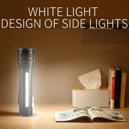 E-SMARTER P27 Pen Clip Strong Light Flashlight Laser Wick High Bright Side Light Outdoor Emergency Adventure Flashlight(Battery Not Included)