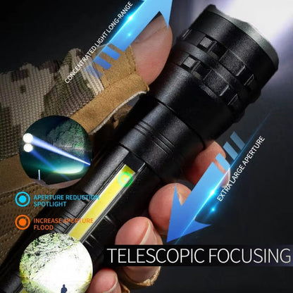 E-SMARTER P27 Pen Clip Strong Light Flashlight Laser Wick High Bright Side Light Outdoor Emergency Adventure Flashlight(Battery Not Included)