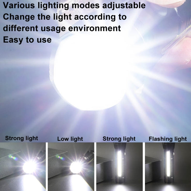 E-SMARTER P27 Pen Clip Strong Light Flashlight Laser Wick High Bright Side Light Outdoor Emergency Adventure Flashlight(Battery Not Included)