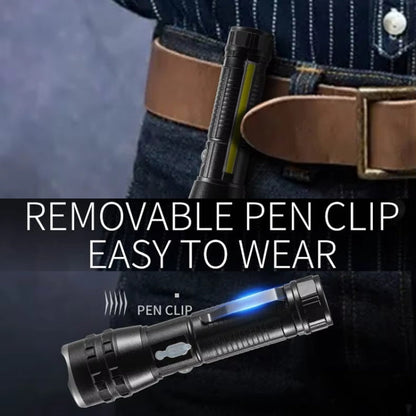 E-SMARTER P27 Pen Clip Strong Light Flashlight Laser Wick High Bright Side Light Outdoor Emergency Adventure Flashlight(Battery Not Included)