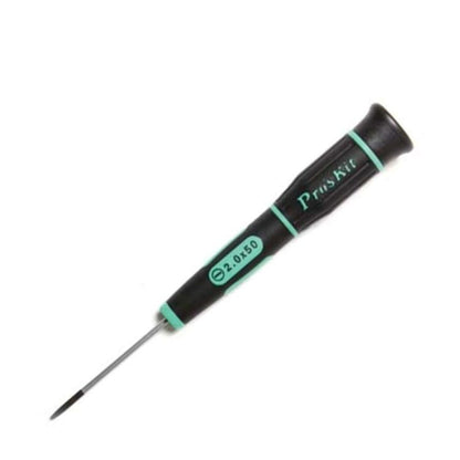 ProsKit SD-081-S3 Slotted Precision Screwdriver(2.0 x 50mm) for Daily Electronics Repairs(Green Black)