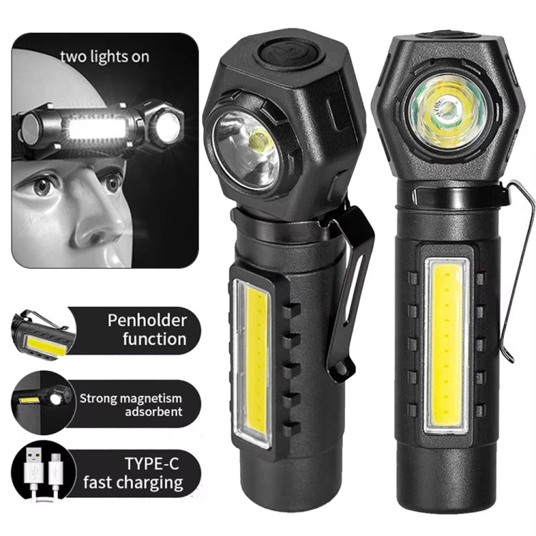 E-SMARTER KX212 Aluminium Alloy USB Rechargeable COB Flashlight Strong Light Long Shot Headlamp LED Camping Light