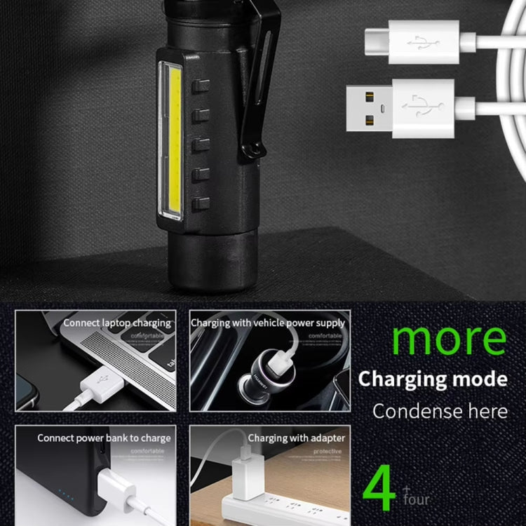 E-SMARTER KX212 Aluminium Alloy USB Rechargeable COB Flashlight Strong Light Long Shot Headlamp LED Camping Light