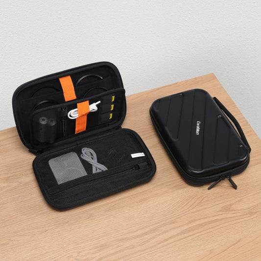 Cwatcun D163 Accessoires de Photographie Organisateur EVA Coque Rigide Anti-chute Embrayage Portable Sac Numérique (Noir)
