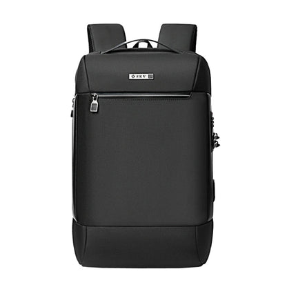 SKV B20453 Men Business Casual Multifunctional Double Shoulder Bag Large Capacity Laptop Backpack(Black)