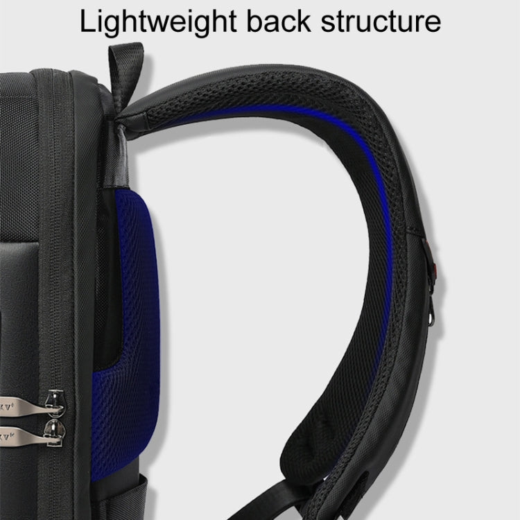 SKV B20453 Hommes Sac à Dos Multifonctionnel Business Décontracté Double Épaule Grande Capacité pour Ordinateur Portable (Bleu)