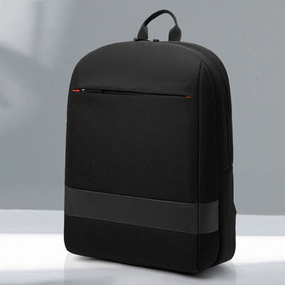 SKV B22016 Men Business Casual Double Shoulder Bag Outdoor Travel Laptop Backpack(Black)