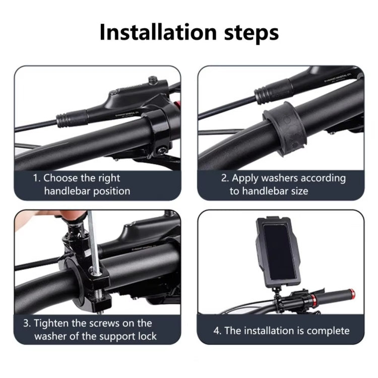 GUB PLUS17 Bicycle Mobile Phone Waterproof Bag Holder Motorcycle Handlebar Rainproof Stand(Black)