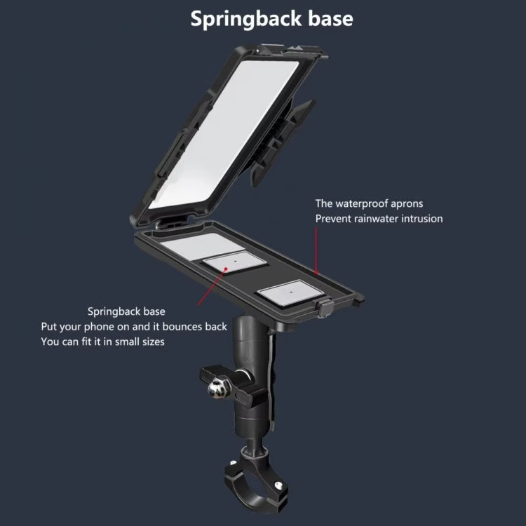 GUB PLUS17 Bicycle Mobile Phone Waterproof Bag Holder Motorcycle Handlebar Rainproof Stand(Black)