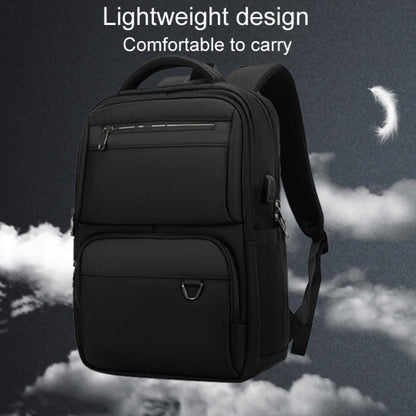 SKV B23889 Men Large Capacity Double-Shoulder Business Laptop Bag(Black)