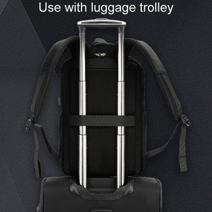 SKV B23889 Men Large Capacity Double-Shoulder Business Laptop Bag(Black)