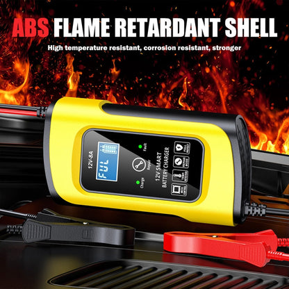 FOXSUR 12V8A SUV Car Motorcycle Intelligent Repair Type Lead-acid Battery Charger(UK Plug)