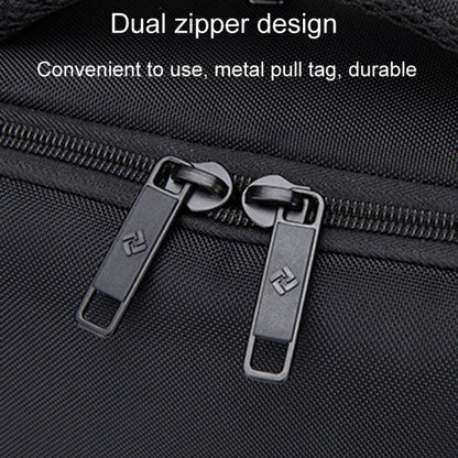 SKV BLB2006 Men Business Travel Double Shoulder Bag Large Capacity Casual Laptop Backpack(Black)