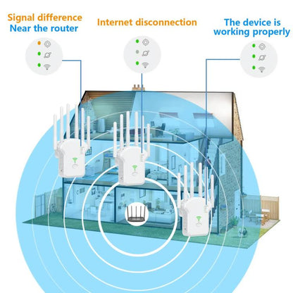 Urant U13 1200Mbps 2.4G/5G Dual Band WiFi Repeater Signal Amplifier US Plug Black