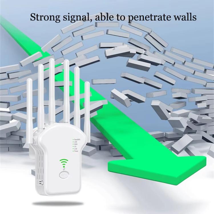 Urant U13 1200Mbps 2.4G/5G Dual Band WiFi Repeater Signal Amplifier US Plug Black