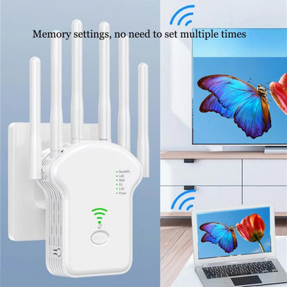 Urant U13 1200Mbps 2.4G/5G Dual Band WiFi Repeater Signal Amplifier US Plug Black