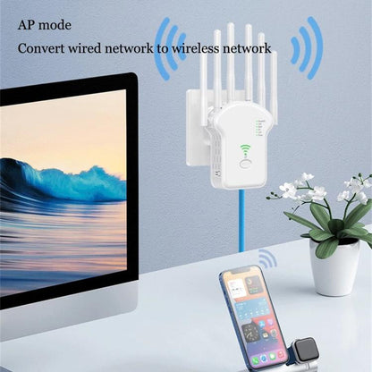 Urant U13 1200Mbps 2.4G/5G Dual Band WiFi Repeater Signal Amplifier US Plug Black