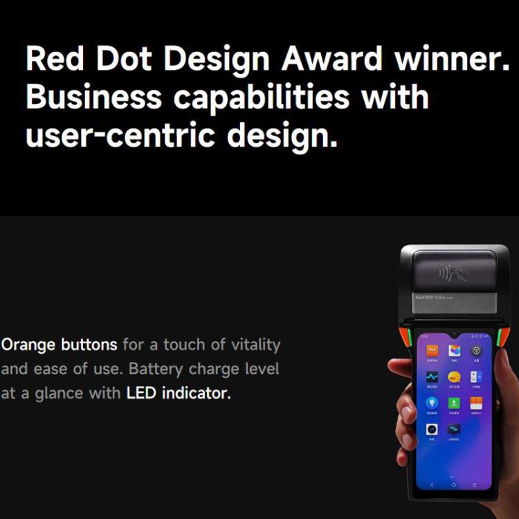 SUNMI V2s PLUS Handheld Cash Register With 80mm Printer Intelligent Mobile Terminal, Spec: 2+16G Standard(US Plug)