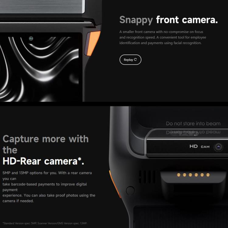 SUNMI V2s PLUS Handheld Cash Register With 80mm Printer Intelligent Mobile Terminal, Spec: 2+16G Standard(EU Plug)