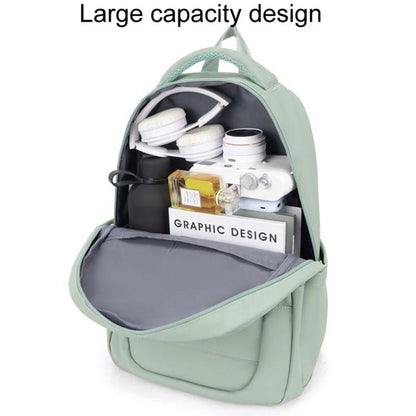 SKV B23874 Large Capacity Water Resistant Double Shoulder Casual Laptop Bag(Matcha Color)