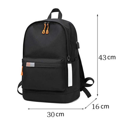 SKV B21071 Sacs d'école grande capacité pour étudiants Sac à dos pour ordinateur portable à double épaule pour les voyages de loisirs (Noir)