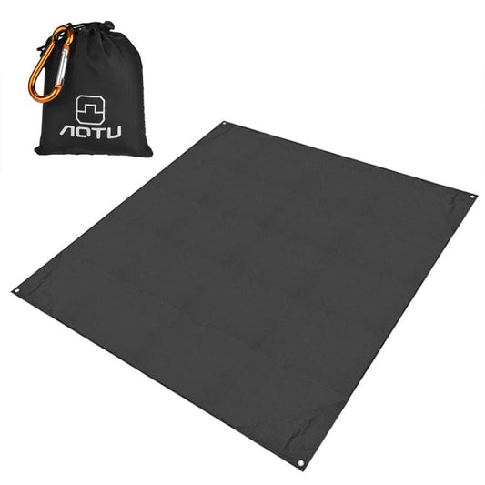 Tapis de plage AOTU AT6238 153x143cm ultra-mince de poche résistant à l'humidité, pliable et portable (noir)